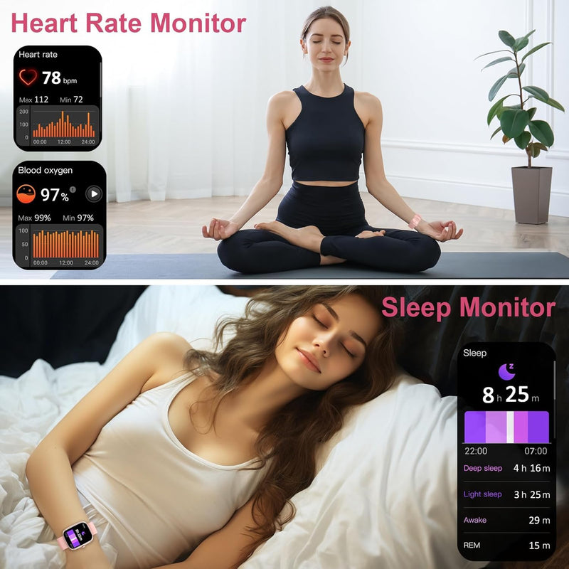 Smart Watch for Women Men (Answer/Make Call), 2026 New 1.91" HD SmartWatch, Fitness Watch with 120+ Sport Modes, IP68 Waterproof, Pedometer, Heart Rate/Sleep Monitor, Activity Tracker for Android iOS Pink