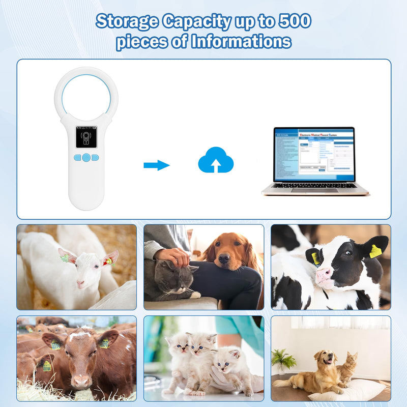 APKLVSR Bluetooth pet microchip scanner, animal chip reader, chip reader for animals, RFID chip ID reader scanner, EMID FDX-B (ISO11784/85), 134.2 kHz/125 kHz microchip reader for dogs/cats - BeesActive Australia