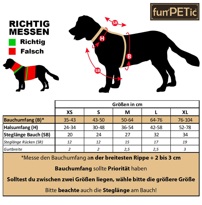 funPETic Dog Harness Essential - Anti-Pull Harness, Reflective, Padded and Breathable - Chest Harness for Medium and Large Dogs (L - Brown) L - BeesActive Australia