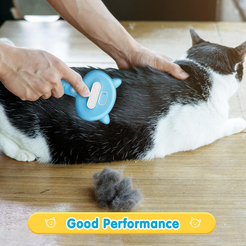 Cat Steam Brush 3 in 1 Pet Hair Grooming Tool Supply for Shedding With Soft Silicone Bristle Release Button for Short Hair Cats & Dogs Hair Removal - BeesActive Australia