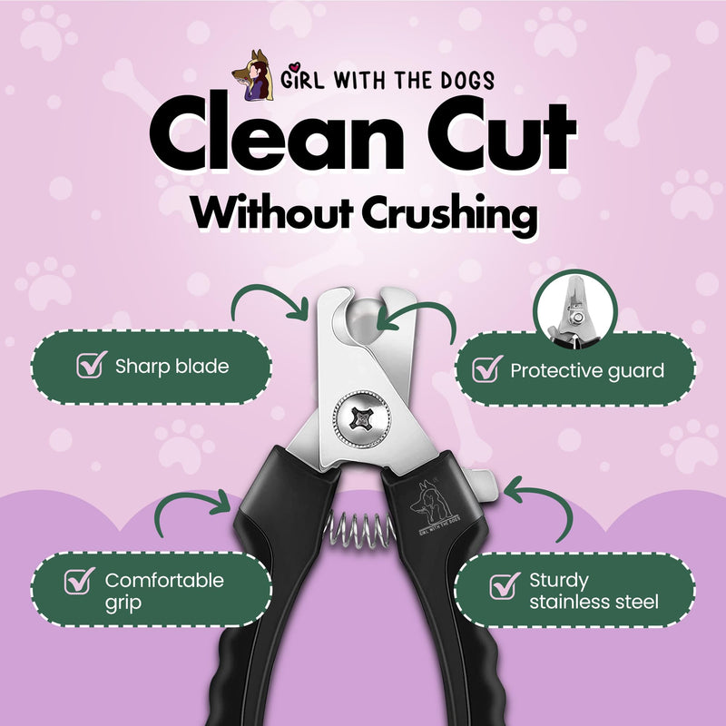 Pet Nail Clippers by Girl With The Dogs, Nail Clippers for Grooming and Claw Care for Cats/Dogs (Small) Small