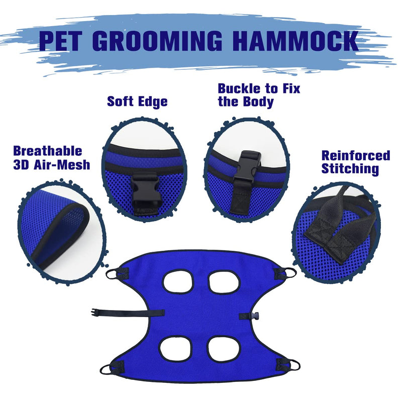 Pet Dog Grooming Hammock for Nail Trimming,Dog Restraint Hanging Harness for Nail Clipping,Dog Grooming Sling for Large Dogs with Nail Clippers/Nail File/Pet Comb,Claw Care(XXL for 90lb) XXL for 90 LB