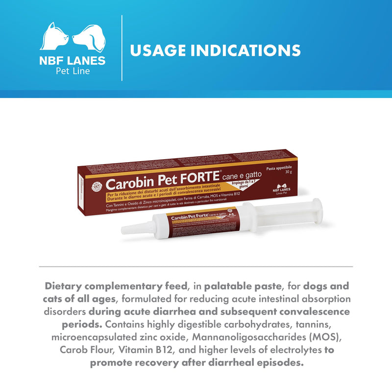 NBF Lanes | Carobin Pet Forte – 30 g Palatable Paste for Dogs and Cats – Helps Reduce Acute Intestinal Absorption Disorders – Ideal for Diarrhoea and Recovery Support
