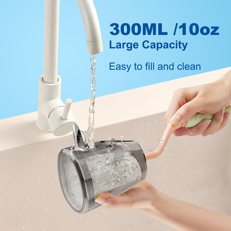 Water Flosser for Teeth Bundle, 300ML Cordless Oral Irrigator Rechargeable Dental Flosser Teeth Picks with 5 Modes 10 Jet Tips,Black White