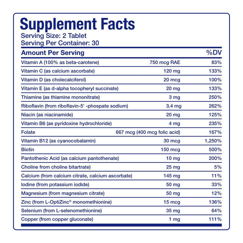 Iron Free Multivitamin for Women 50 and Over - Gentle Easy to Digest Over 50 Multivitamin for Men & Women with 30 Nutrients for Comprehensive Wellness & Immune Support - Made in The US - 30 Servings