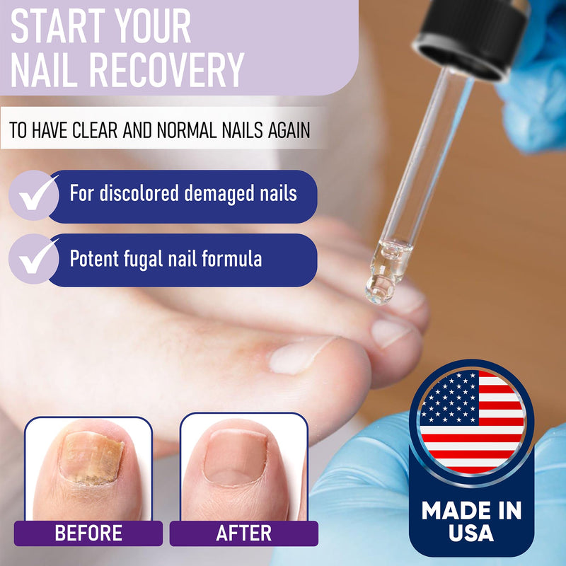 ZanaQuick Extra Strength Toenail & Fingernail Repair Drops - Nail Care Renewal for Thick, Damaged & Discolored Nails - 2 Pack 0.5 Fl Oz (Pack of 2)