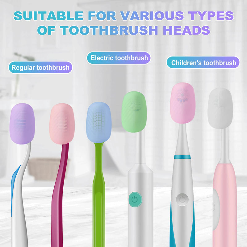 6 Packs Toothbrush Covers, Silicone Toothbrush Covers Caps for Electric Toothbrush Replacement Heads & Manual Toothbrush - BeesActive Australia