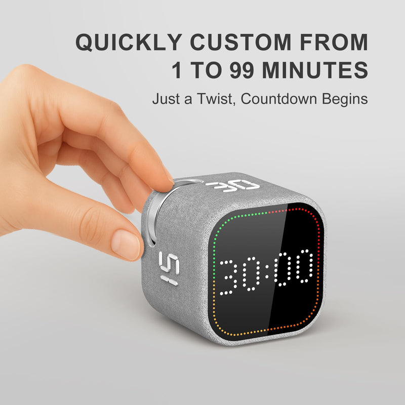 REACHER Fast Custom Pomodoro Timer Cube | Productivity Timer | Small Visual Cube | Silent, Vibrate Reminder | Adjustable Sound Alert | Magnetic, Visual Countdown | for ADHD, Study, Kitchen, Classroom - BeesActive Australia