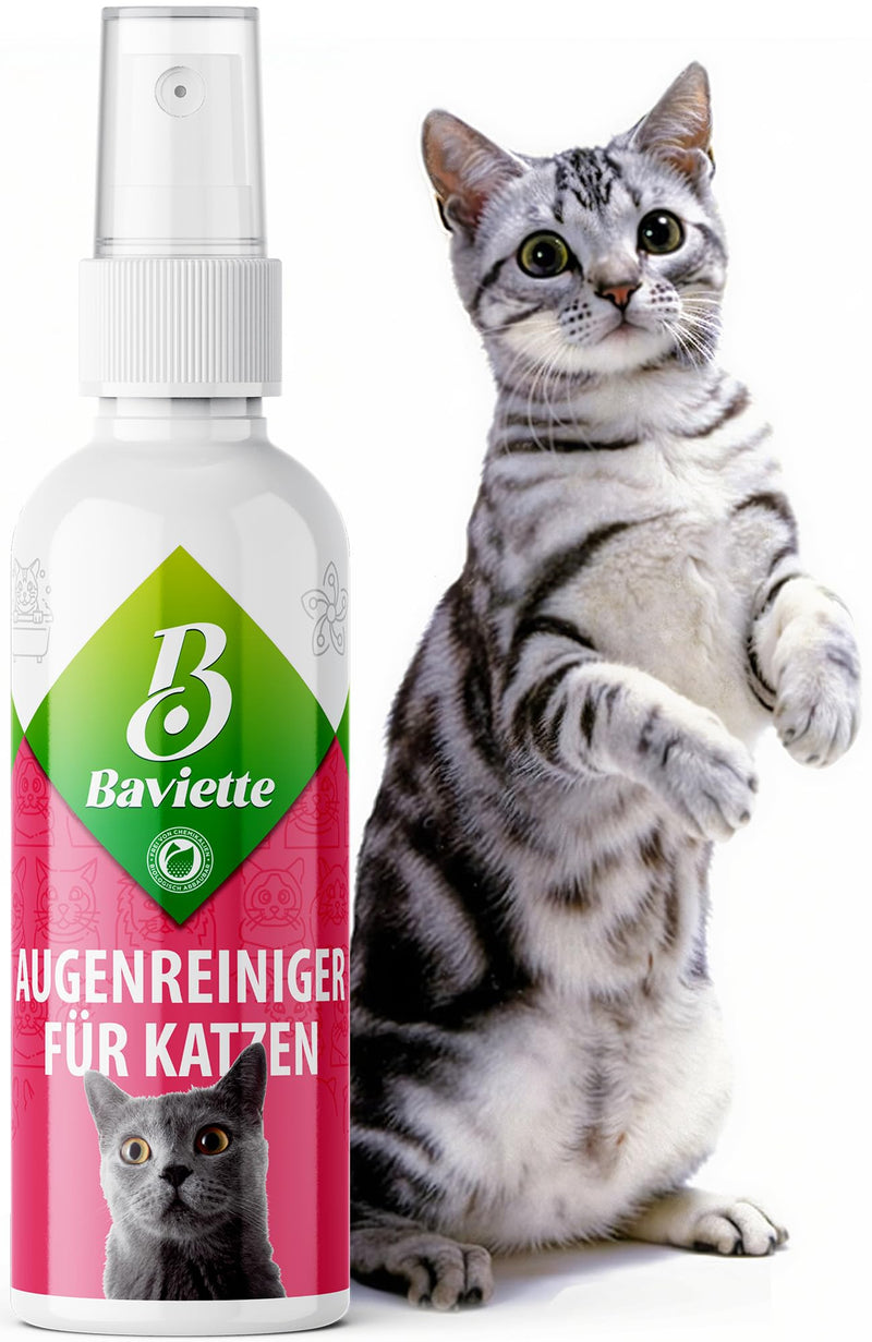Baviette Cat Care – 100 ml Gentle Eye Area Care Spray for Cats – Probiotic-Inspired with Microorganisms – Odourless, Alcohol-Free & pH-Neutral Eye Care