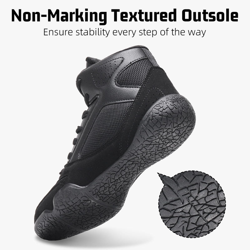 ZVC Kids Wrestling Shoes Boys Girls Boxing Shoes for Fitness Fighting Powerlifting Bodybuilding Boots Footwear 3.5 Big Kid Black - BeesActive Australia