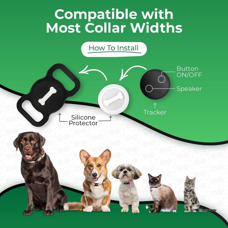 Nasuanata Smart Tag, MFi Certified Tracker for Dogs and Cats, Works with Find My (iOS Only), Black - BeesActive Australia