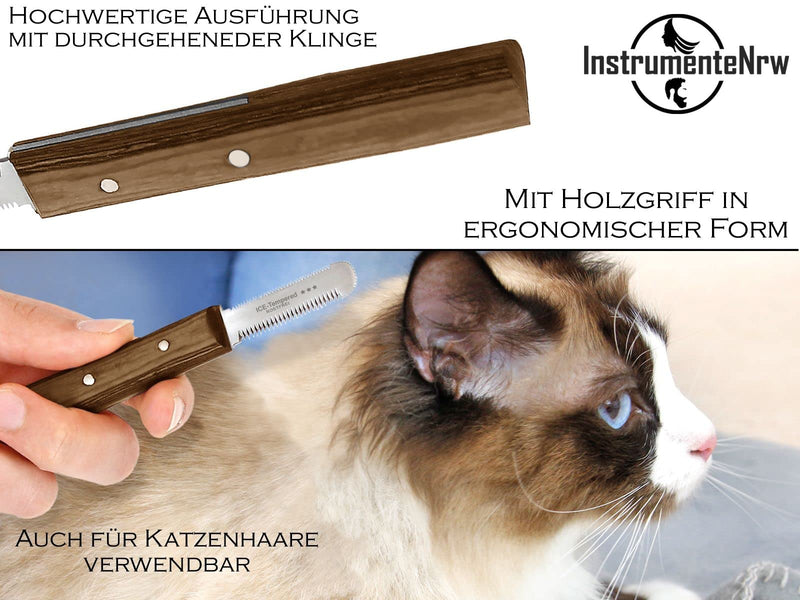 Trimming knife set for dogs and cats with fine, medium and coarse teeth, 2-piece grooming comb for dog fur, undercoat, fur knife, dog scissors, stainless steel knife - BeesActive Australia
