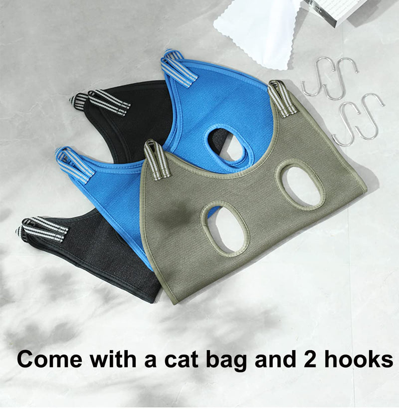 Qrity 1 piece cat grooming bag, hammock harness, dog grooming hammock set with S hooks, for grooming, dogs and cats nail trimming - S green - BeesActive Australia
