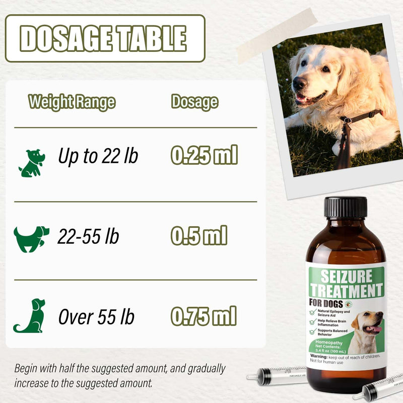 Seizure Support Liquid for Dogs & Cats 100 mL | Natural Epilepsy Supplement | Helps Reduce Frequency & Intensity of Seizures | Easy to Give with 3 ml Dropper