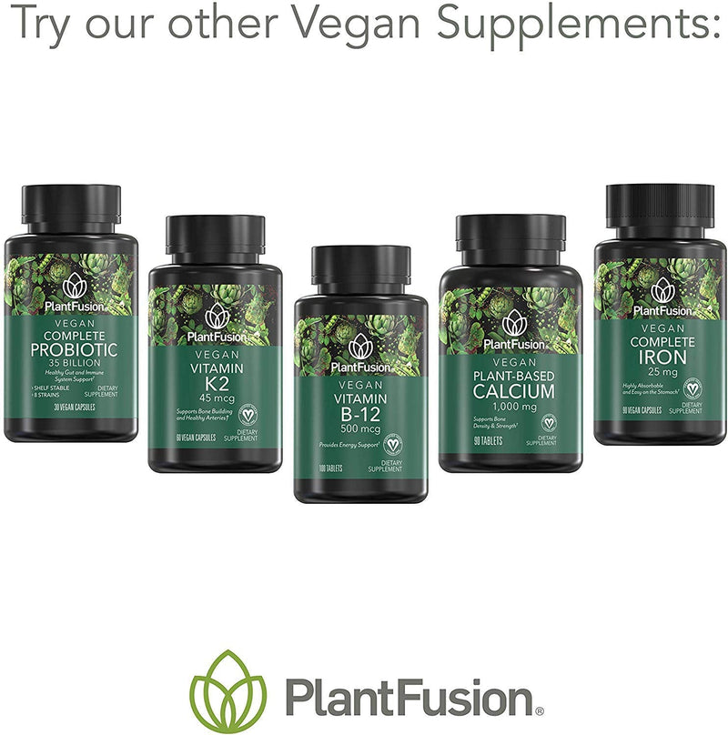 PlantFusion Vegan Iron Supplement with Ferrochel, 25mg, 90 Capsules | Plant based iron and natural iron for women and men with Ferrochel, folate and vitamin B12; gentle and easy on stomach Complete Iron