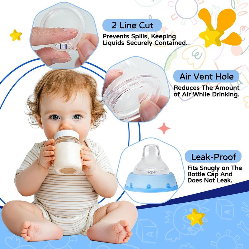6 Pack Replacement Silicone Spout Compatible with NUK Active and Learner Cups, Sippy Cup Nipple for NUK Sippy Cup & Learner Cup, 100% Silicone Sippy Nipples for 6m+ 6PCS - BeesActive Australia