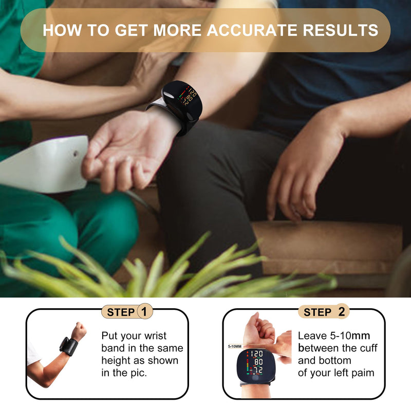 Rechargeable Wrist Blood Pressure Monitor with Voice Broadcast, Dual User Blood Pressure Cuff Wrist with USB-C Charging Cable, 2X 99 Memories & Carry Case - BeesActive Australia