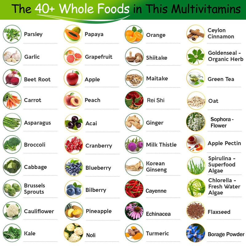 Vegan Whole Food Multivitamins with Iron, 90 Tablets | Daily Multivitamin for Men and Women, Methylated Vitamins, B-Complex, Fruits & Vegetables, Enzymes, Omegas, Mushroom, Non-GMO 90 Count (Pack of 1)