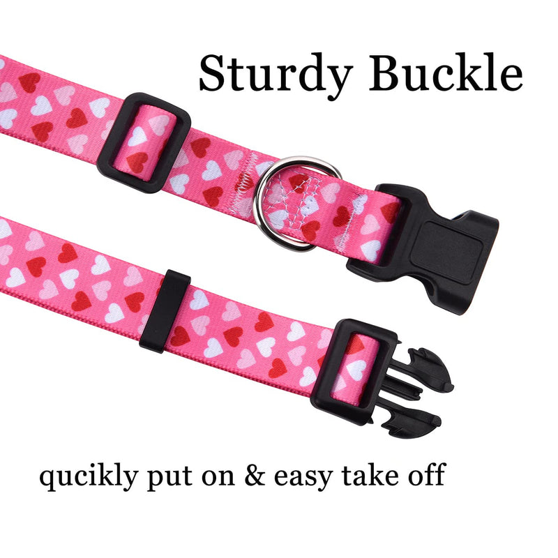 Mihqy Valentine's Day Dog Collar - Adjustable Heart Dog Collar - Love Design - Perfect for Small, Medium and Large Dogs (Heart, XS) XS (Neck Circumference 20-30cm, Width 1.5cm) - BeesActive Australia
