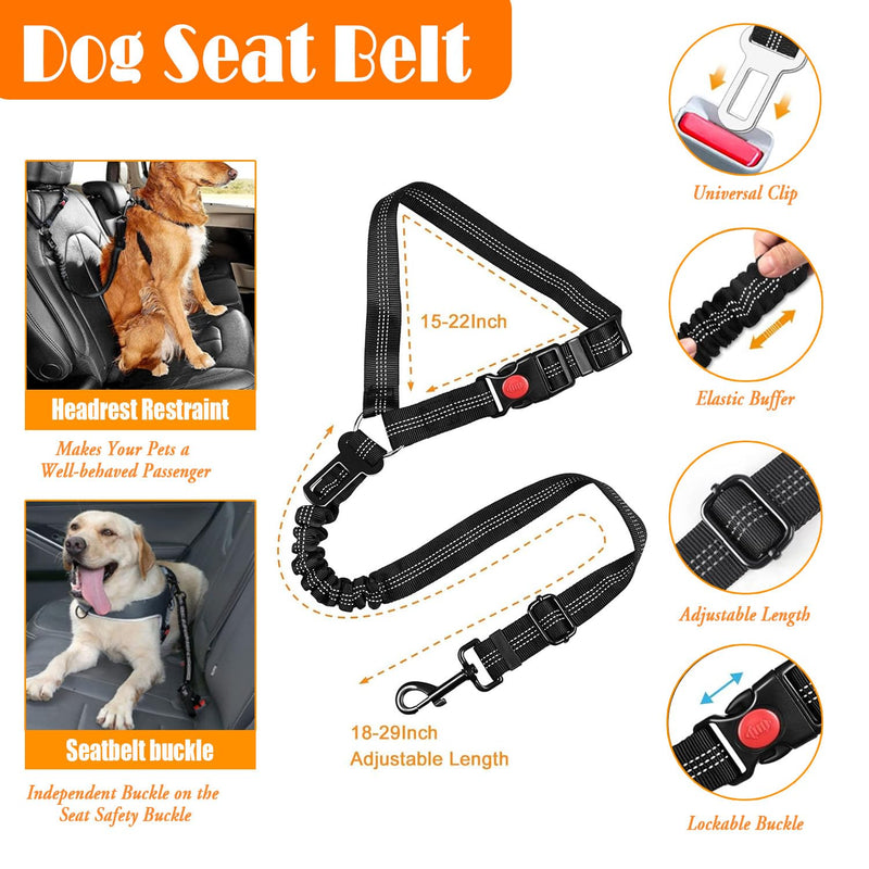No Pull Dog Harness, Collar & Leash Set | Includes Dog Seat Belt, Collapsible Bowls & Poop Bag Dispenser. Ideal for Training, Walking, Hiking. Fits Small to Large Dogs(Pink-M) Medium Pink - BeesActive Australia