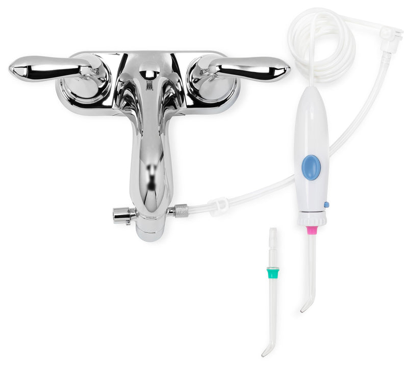 Non-Electric Faucet Water Flosser | Long-Lasting Coil Tube | Standard Tips | Ideal Replacement for Broken Faucet Flossers | Family-Friendly Oral Irrigator
