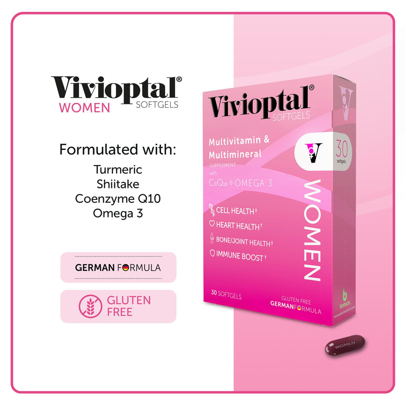 Vivioptal for Men, 30 Softgels + Vivioptal Women, 30 Softgels, Multivitamin & Multimineral, Gluten Free, German Formula
