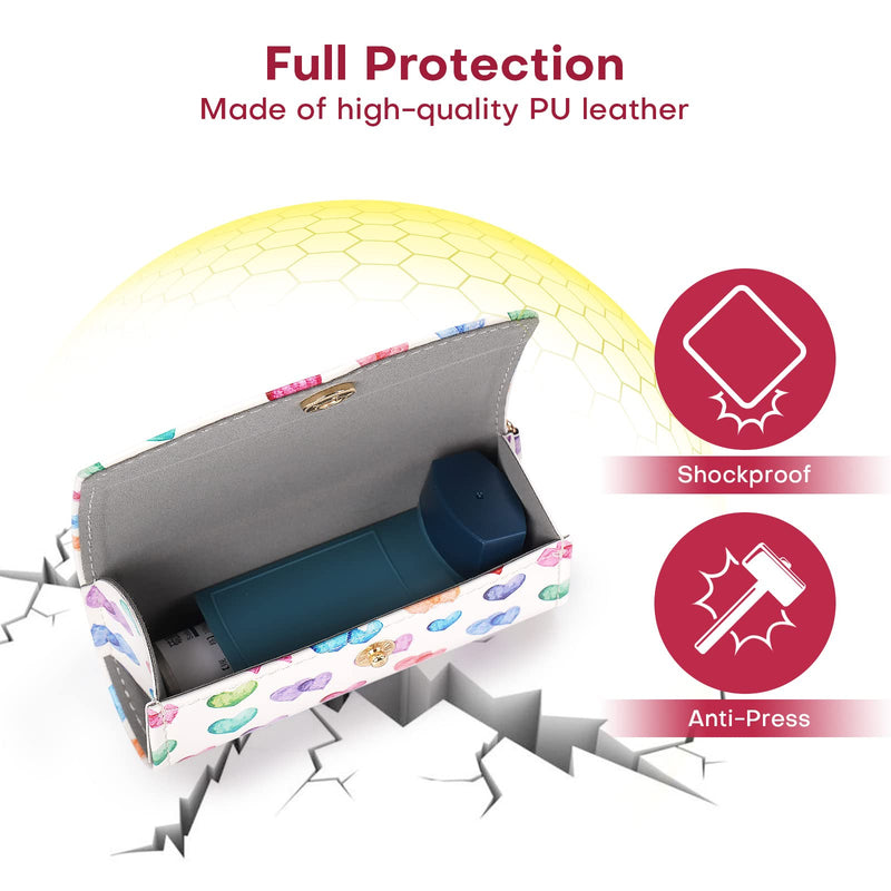 MGZNMTY Asthma Inhaler Case, Carrying and Travel Holder Case Compatible with Handy Inhaler for Adults and Kids (ONLY CASE) (Raining Hearts) Raining Hearts - BeesActive Australia
