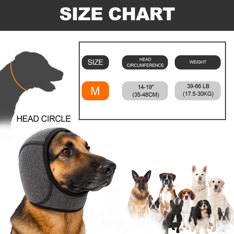 Dog Ears Cover, Dog Ear Defenders,Adjustable Muffs Noise Protection Comfortable Quiet Dogs Calming Hood Ear Head Wrap Cups Shower Cap Pet Supplies for Bath, Shower(M,head Circumference: 45-60)