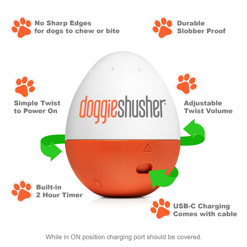 Doggie Shusher: Dog Anxiety Relief | Calming Sound Machine for Pets | for Kennel Training, Separation Anxiety, Fireworks, and Thunderstorms | Slobber Proof | Drug Free | USB-C Charging Cable Included - PawsPlanet Australia