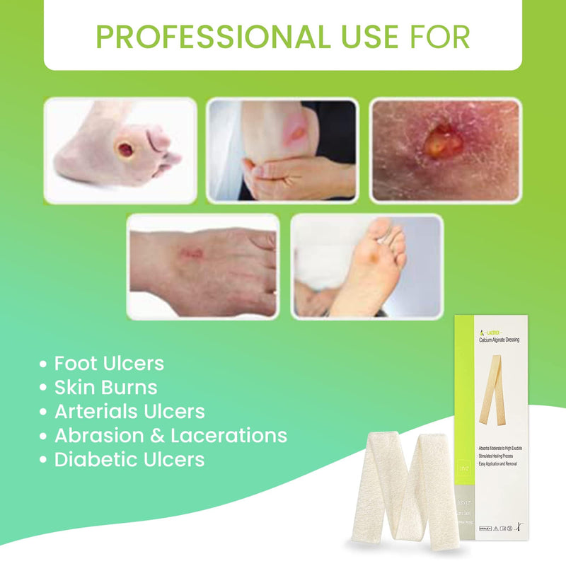 AWD Medical Calcium Alginate Wound Dressing - Highly Absorbent Gauze Pads & Wound Care Products, Quick Clotting Gauze Home & Professional Use, Medical Supplies for Wound Care - (0.8" x 12" Pads 5/Bx) 0.8" x 12" - BeesActive Australia