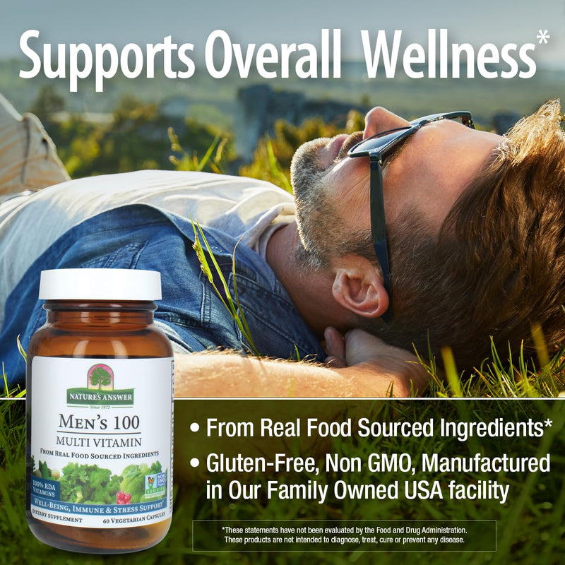Nature's Answer Men's 100, Multivitamin, 60 Vegetarian Capsules