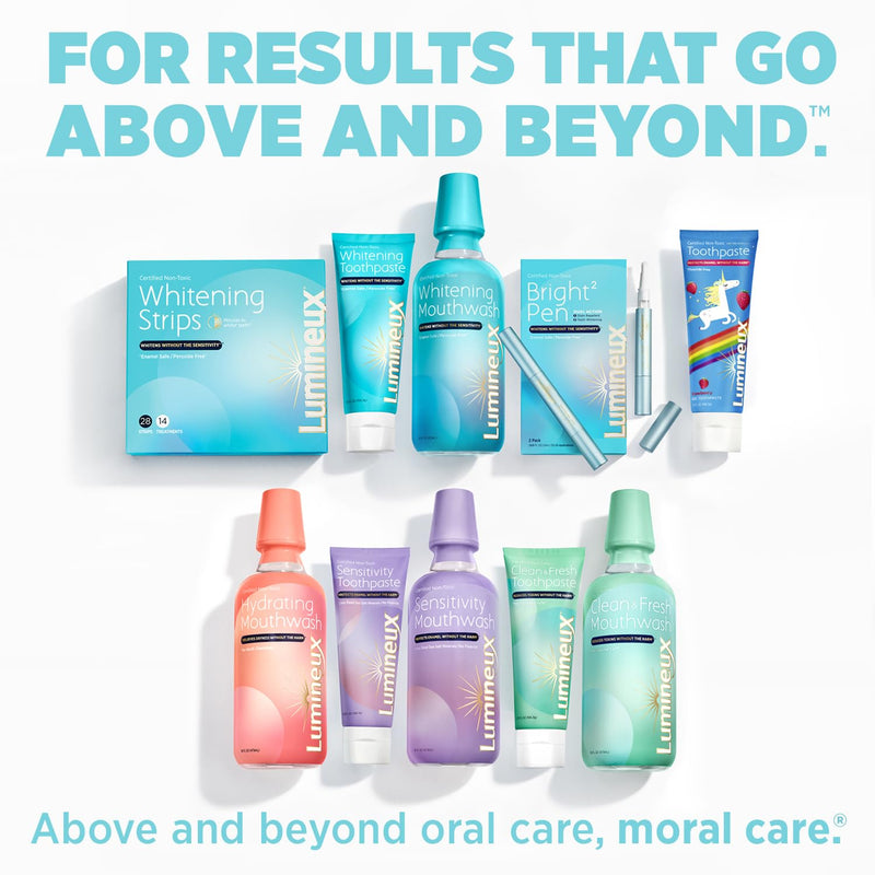 Lumineux Whitening Duo Set – Peroxide Free - Enamel Safe for Whiter Teeth – includes 21 Whitening Treatments & 2 Pack Whitening Toothpaste Certified Non-Toxic, Fluoride Free & Dentist Formulated - BeesActive Australia