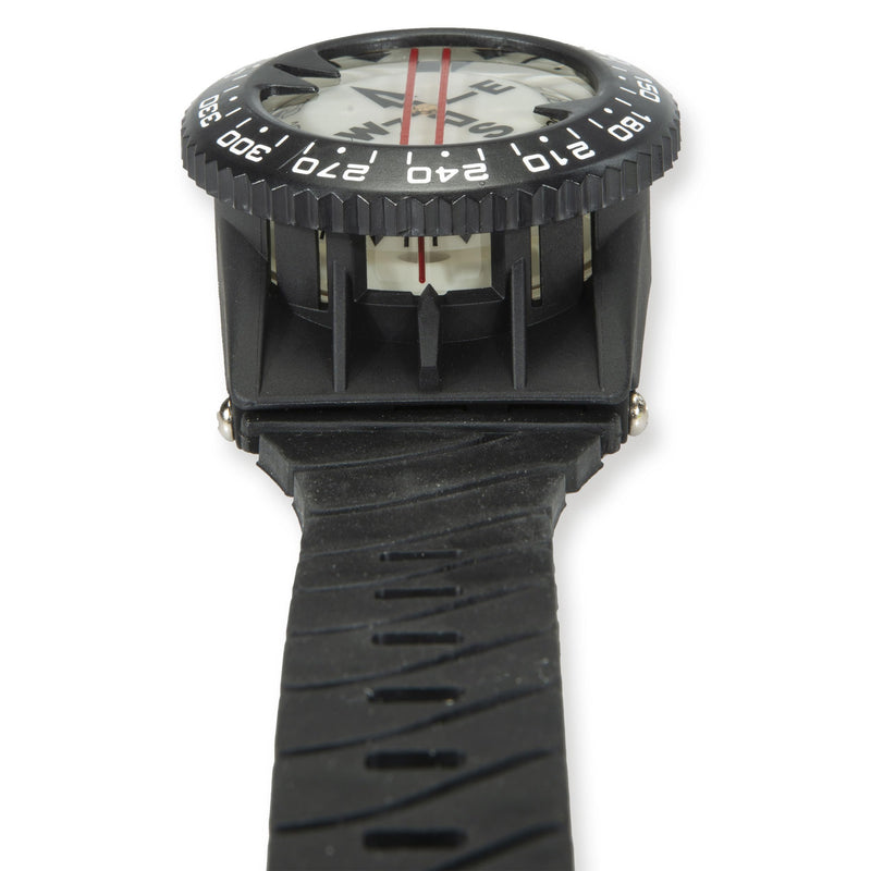 Italian Design 360° Ratcheted Rotating Bezel Scuba Diver Compass, Waterproof Oil Filled with Side-Window Compass
