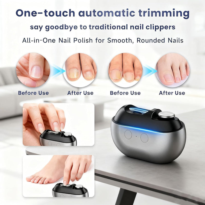 3-in-1 Electric Nail Clippers for Seniors, 2026 Upgraded Smart Nail Clippers, Electric Nail Trimmer with LED Light, Electric Toenail Clippers for Thick Toenails, Nail Clipper for Adult and Kids - BeesActive Australia