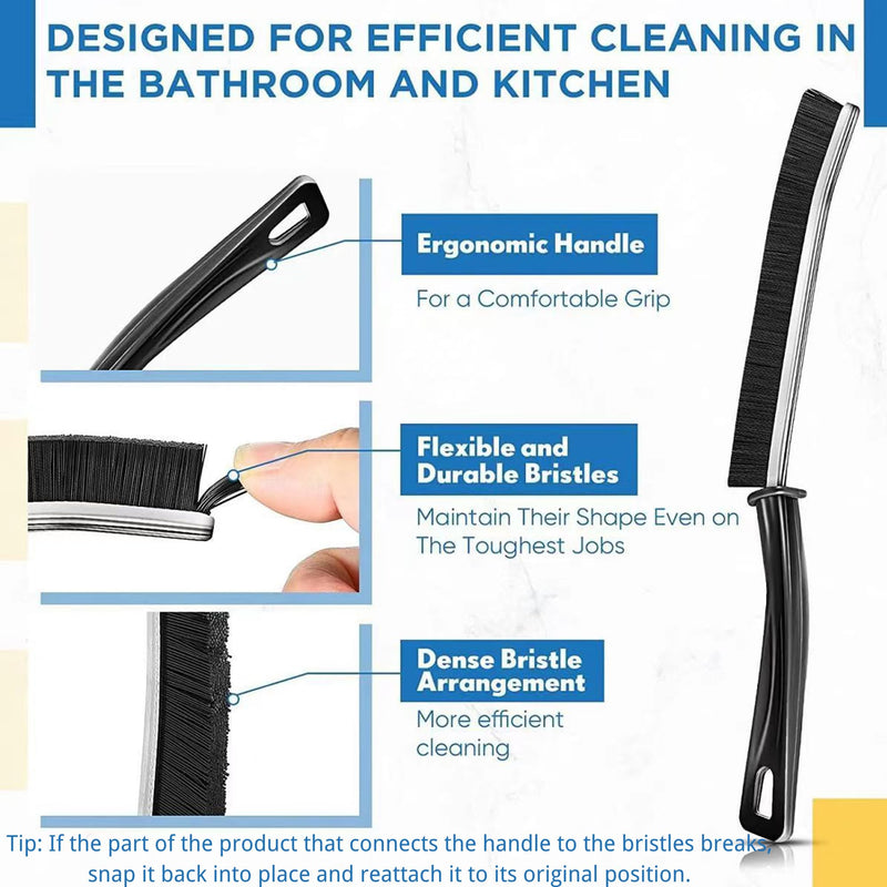 3Pcs Crevice Cleaning Brush Hard Bristle Crevice Cleaning Brush New Multifunctional Corners Cleaning Brush Tool Thin Gap Brush Grout Cleaner Brush Bathroom Kitchens Black1 - BeesActive Australia