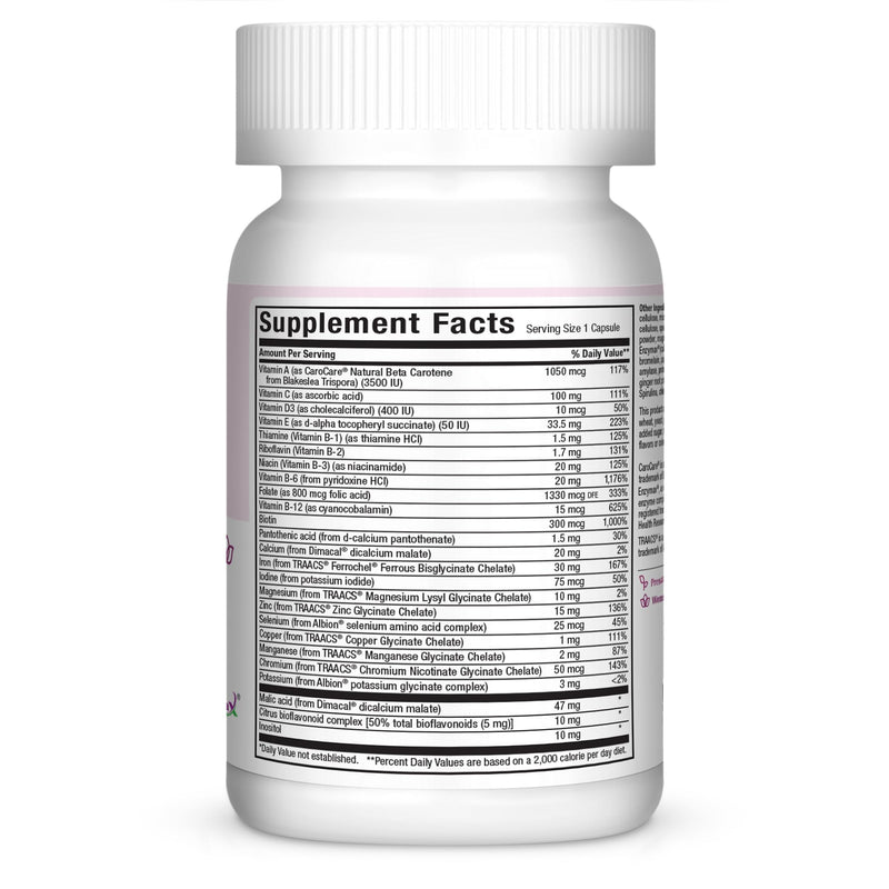 Prenatal Vitamins for Women - One a Day - Pregnancy Multivitamin with Folic Acid, Iron, Vitamin D3, B12, Zinc & Biotin – Daily Prenatal Support Before, During & After Pregnancy – 60 Capsules | Kosher | Prenatal with Iron, Folate, Choline & D3 | Pregnan...