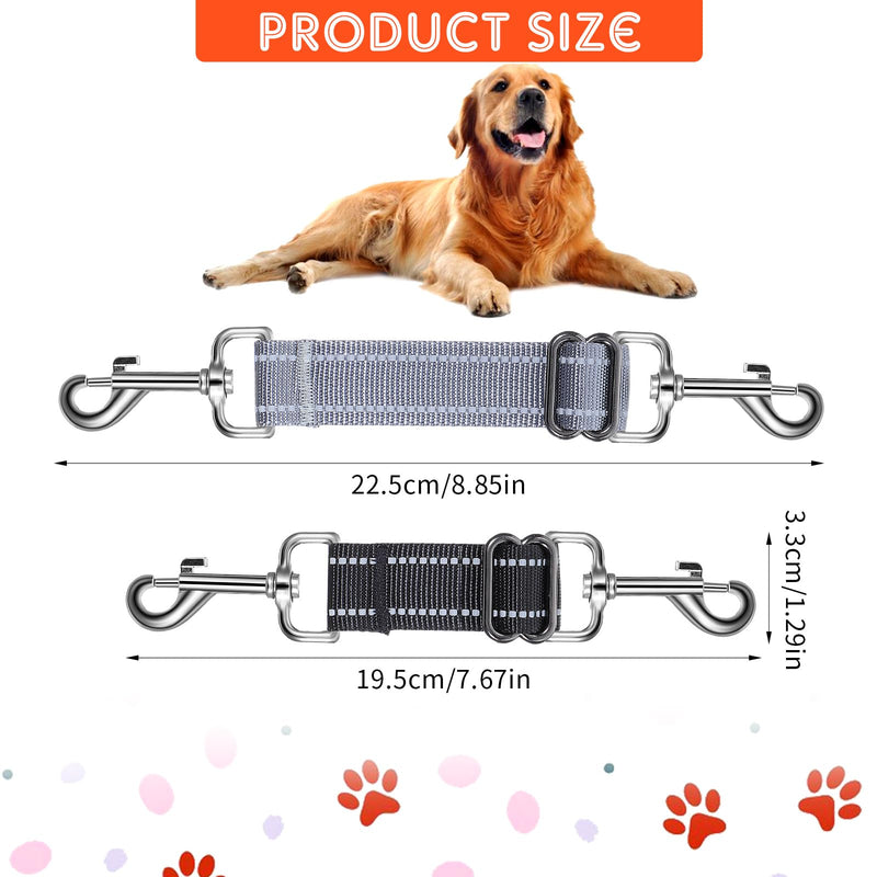 2 PCS Dog Collar Connector Prong Collar Safety Clip Leash Safety Clip Dog Leash Connector Harness to Collar Safety Clip Reflective Double Ended Backup Clasp Leash Connector for Dog Pinch Collar - BeesActive Australia