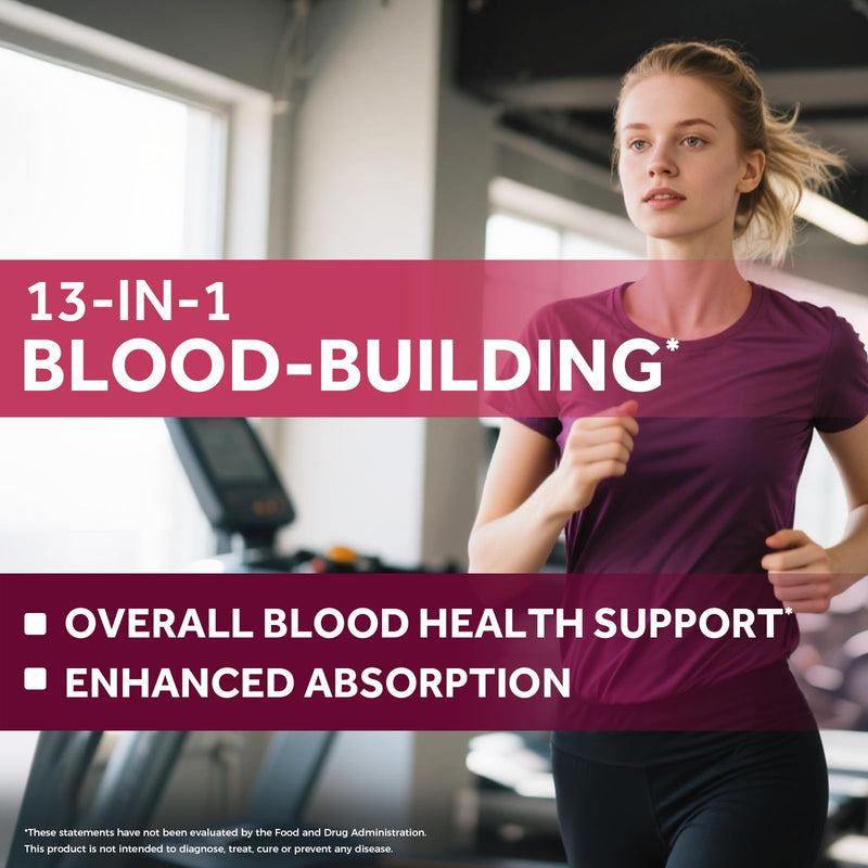 Doctor's Recipes Iron Supplement for Women & Men, Iron 65 mg with Vitamin C, D3, B6, B12, Folate, Beet Root, Pumpkin Seeds, for Energy & Red Blood Cell Support, 90 Tablets