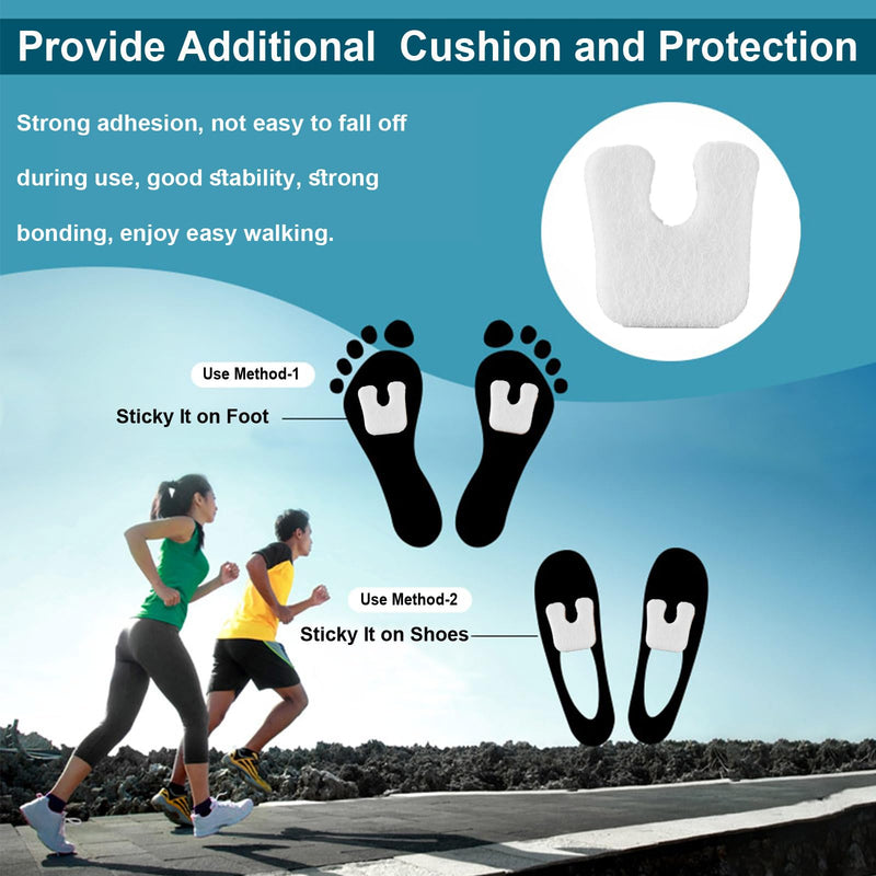 20 Pieces u Shaped Foot Pads Horseshoe Pads for Feet, Callus Cushions Metatarsal Pads Moleskin for Feet 3 in 1, Felt Foot Pads Callus Pads for Ball of Foot Cushion Side of Foot and Heel Pain Relief