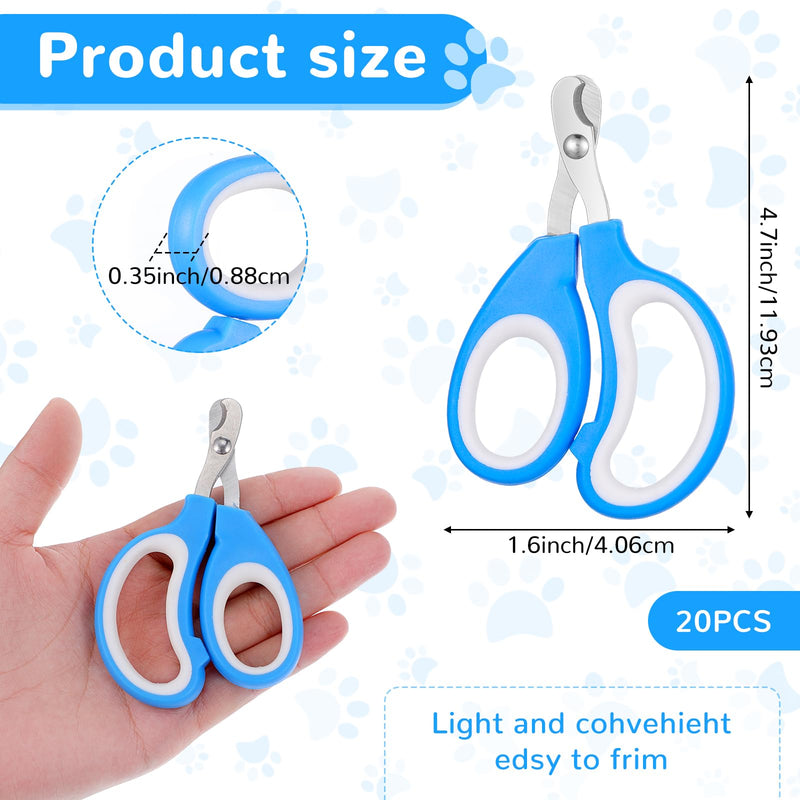Lemecima 20 Pcs Cat Nail Clipper Bulk Kitten Claw Trimmer Pet Nail Cutter Claw Care for Cats, Kittens, Bunny, Puppy, Rabbit, Gatos, and More - BeesActive Australia