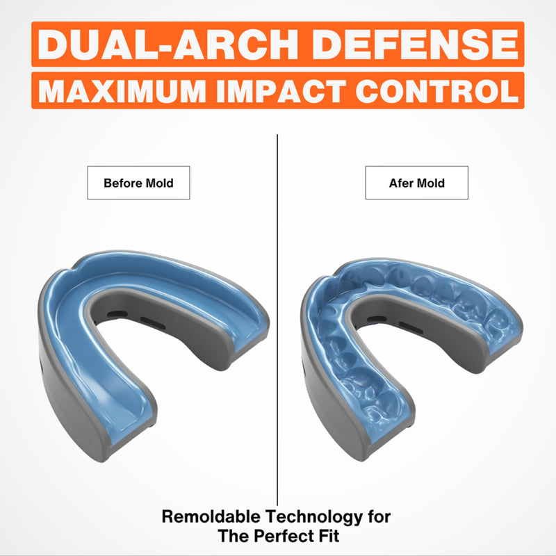 Shock Doctor Nano Double Mouthguard, Protects Upper and Lower Teeth, Youth & Adult available Carbon