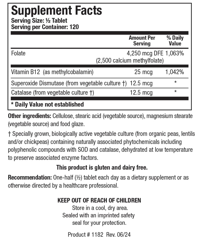 BIOTICS RESEARCH 5-MTHF Plus Forte - Brain Health Promotes Calm Relaxed Mood and Serotonin Production 60 Tablets