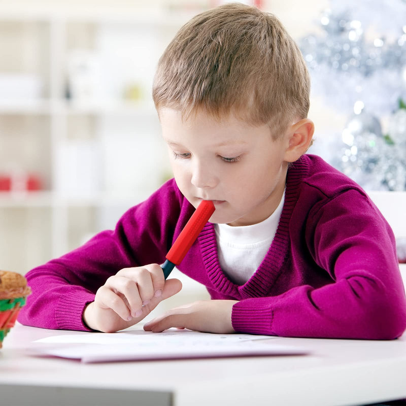 Eersida 6 Pieces Sensory Chew Pencil Toppers Set Chewable Pencil Toppers Chew Toys for Sensory Kids Boys and Girls, Oral Motor Needs(Red, Blue, Green) Red, Blue, Green - BeesActive Australia