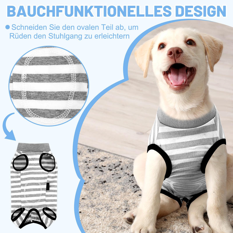 patinadrift Dog Bodysuit After Surgery Dog Body Surgery Female Dog Bodysuit Wound Protection Recovery Suit for Dog Bodysuit Castration Dog After Surgery Cone Alternative (Grey, M) Gray Medium - BeesActive Australia
