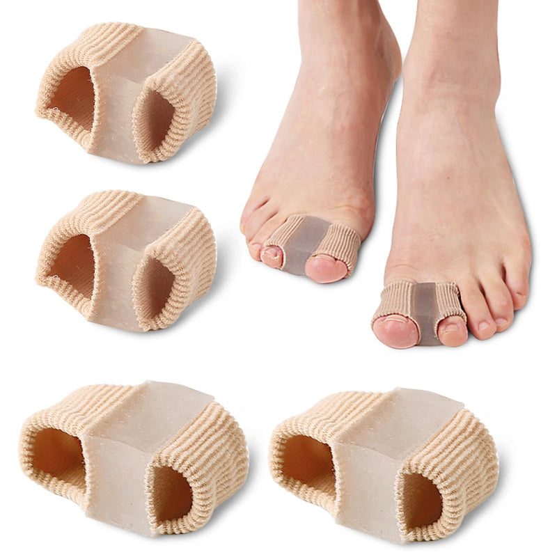 Toe Separator for Bunions Corrector Hammer Toes Big Toe Stretcher and Straightener Comfortable Soft Fiber 2 Pairs S+L
