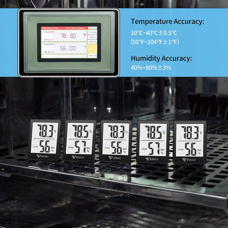 DOQAUS Digital Hygrometer Indoor Thermometer 3 Pack, Room Thermometer with 5s Fast Refresh, Accurate Humidity Meter Temperature Sensor for Home, Bedroom, Baby Room, Office, Greenhouse, Cellar (Black) Black - BeesActive Australia
