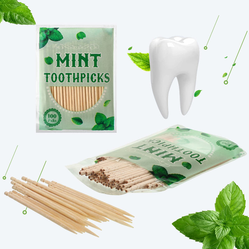 600 Pcs Mint Toothpicks Bulk Flavor Menthol Toothpicks Wood Flavored Toothpicks for Adults Natural Wooden Tooth Pick for Humans Teeth Oral Dental Health - BeesActive Australia