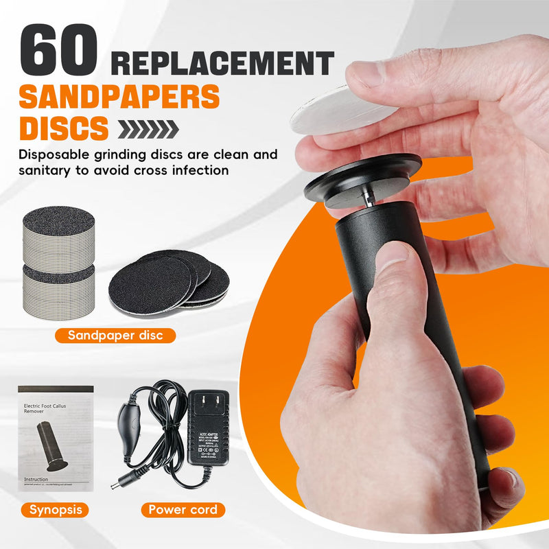 Electric Foot Callus Remover,Electric Foot File Speed Adjustment & Direction of Rotation Controller, Pedicure Tools for Feet with 60Pcs Replacement Sandpaper,for Men Women Dead Skin and Calluses - BeesActive Australia