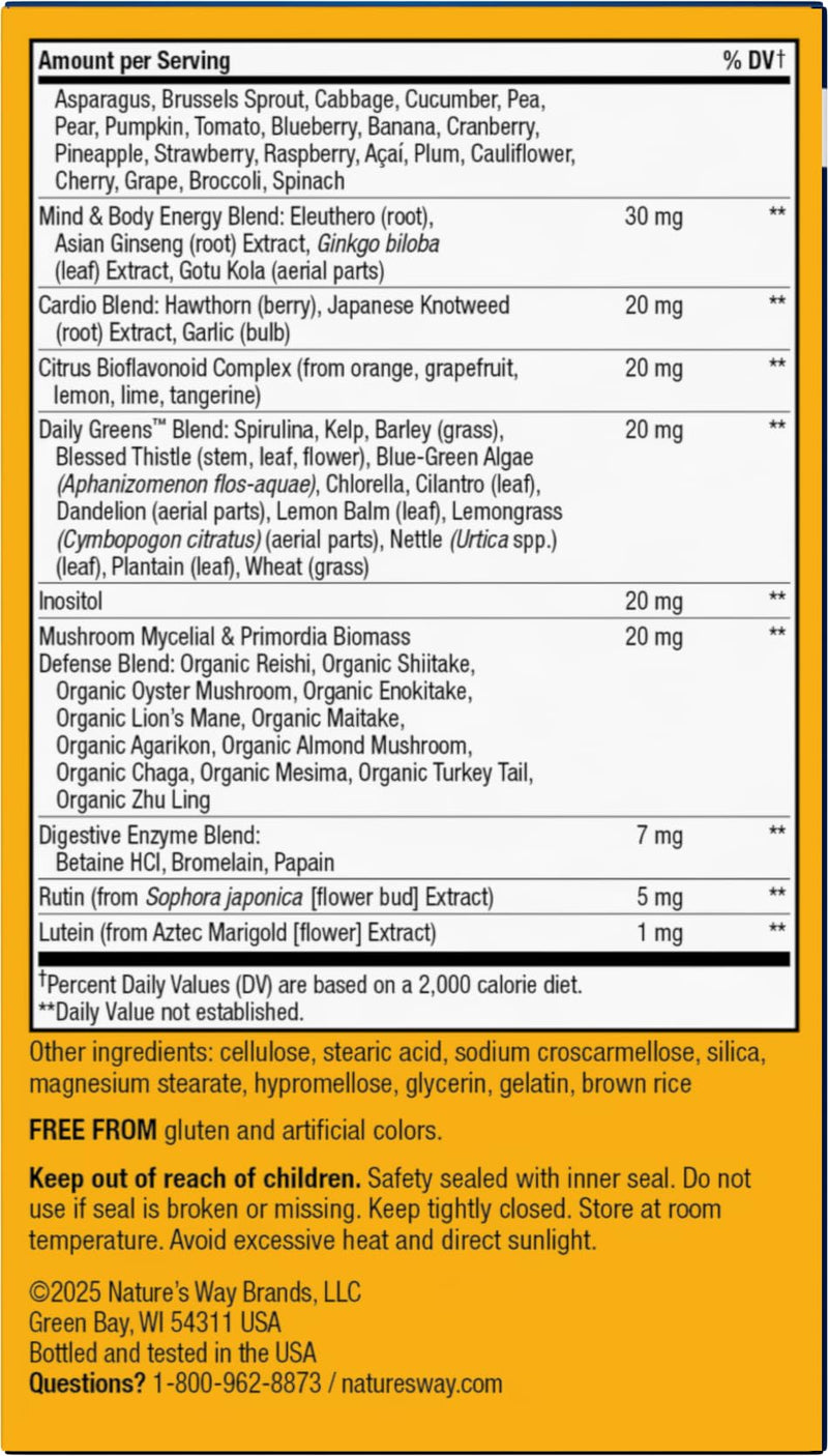 Nature's Way Alive! Men's 50 Plus Ultra Potency Multivitamin, 60 ct x3 | Complete High Potency Formula, Vitamin D3, C, E, Methyl B12, Supports Cellular Energy, Heart, Brain, & Eye Health,* 3 Pack 60 Count (Pack of 3)