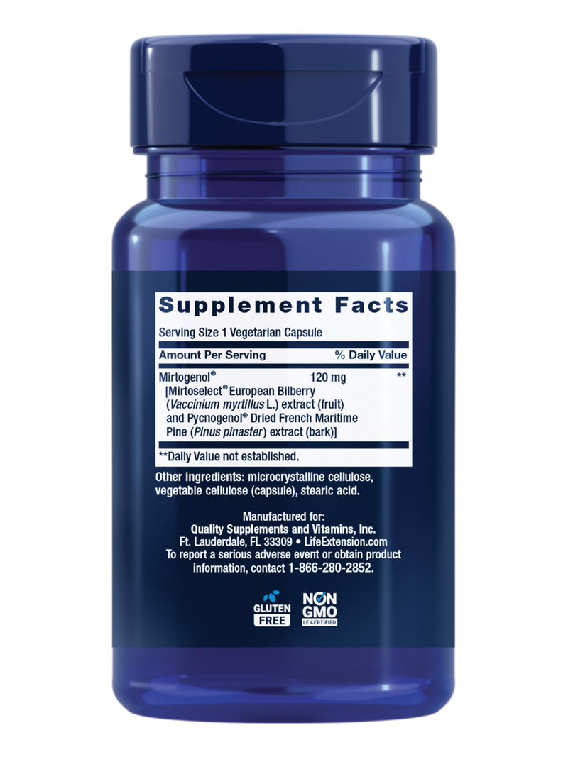 Life Extension Eye Pressure Support with Mirtogenol, 30 Capsules | Eye Health Supplement for Healthy Eye Pressure, with French Maritime Pine Bark, Gluten-Free, Non-GMO & Vegetarian 30 Count (Pack of 1)